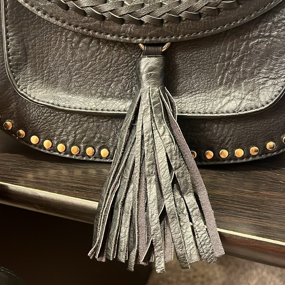 Vieta Black Front Tassel Crossbody NWOT - Picture 6 of 6